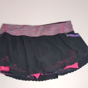 lululemon athletica Black Skirt with Pink Accents and Striped Waistband